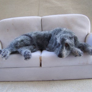 Made to order  Miniature Dollhouse tired Irish wolfhound Dog by Malga