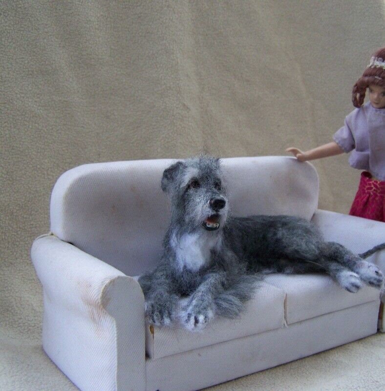 MADE to ORDER Custom Miniature 1/12 Scale Irish Wolfhound Dog Etsy