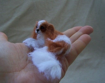 Made to order ooak Miniature Dollhouse Cavalier king charles spaniel dog by Malga