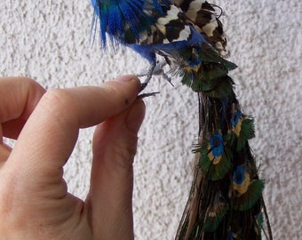 MADE TO ORDER Dollhouse Miniature 1/12 scale Peacock  tail down by Malga