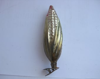 Antike Weihnachten Glas Ornament Mais sowjetischen Silber Vintage Baum Dekoration Ornamente Pflanzenfutter