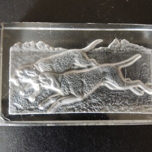 Vintage Clear Decorative Paperweight Two English Setter Dogs