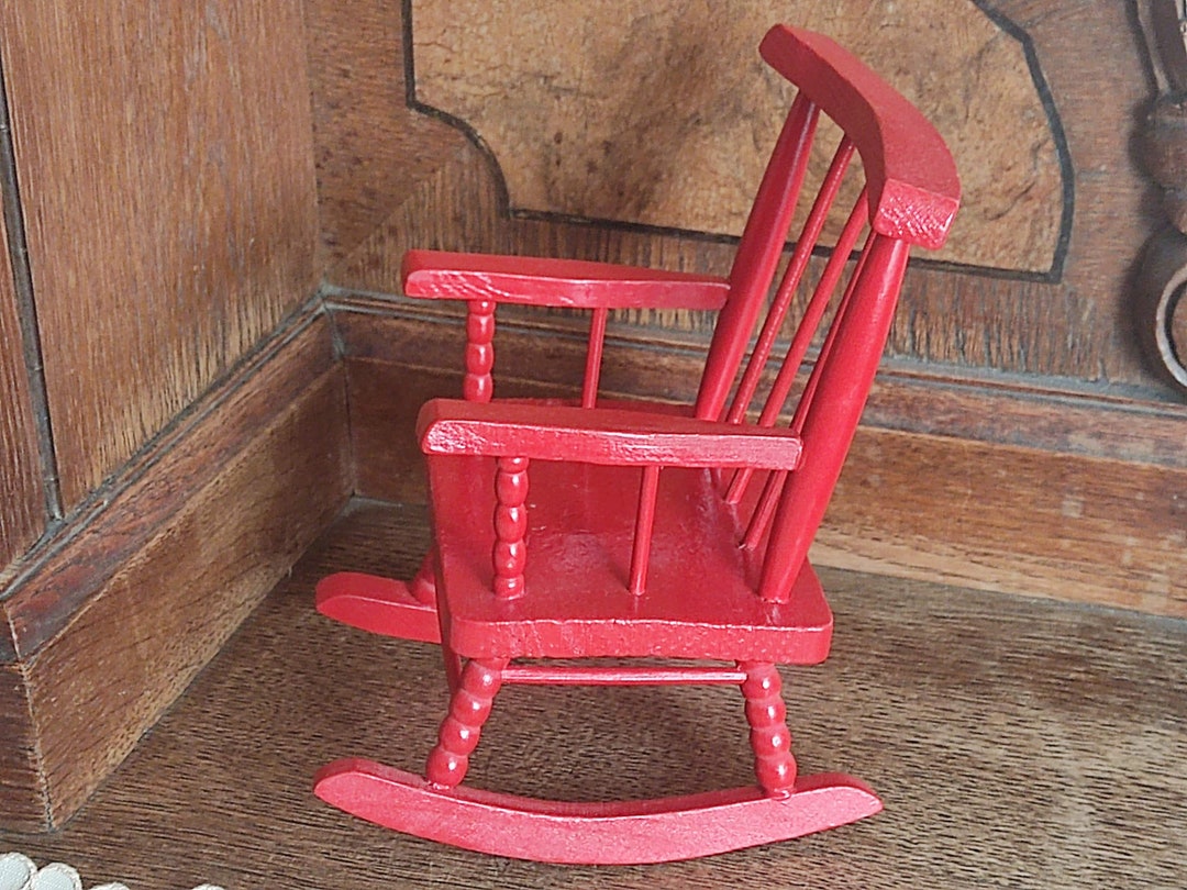 Vintage Wooden Rocking Chair for Dolls Hand Made Smallish Etsy