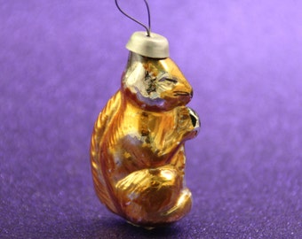 Antiek kerstglas ornament dier eekhoorn Sovjet-zilver vintage boom decoratie ornamenten