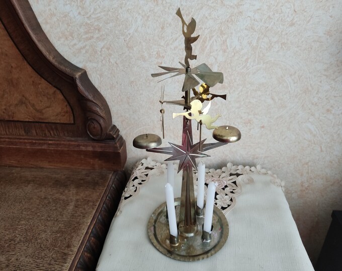 Vintage Swedish Angel Chimes & Party Bells Carousel Brass Angel Chimes