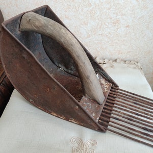 Antique Estonian Metall with wooden Hand Held Picking Berry  Picker TOOL HARVESTER Handmade farm