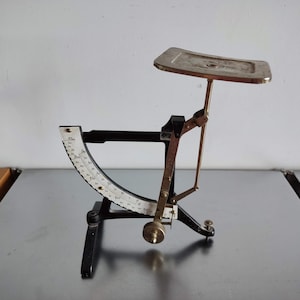 Vintage 1950s Postal Carta Escala Latón y Hierro Fundido Office Balance Niet Voor Handelsdoeleinden Mid Century Desk Decor