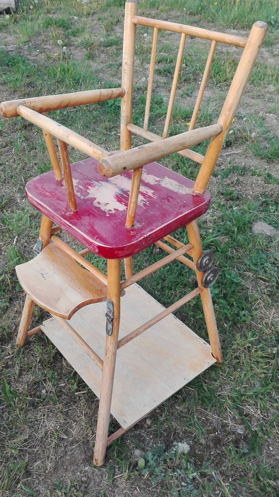 Vintage 1950s Swedish Plywooden Convertible High Chair Desk Etsy