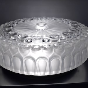 Swedish  vintage  flush mount fixture ceiling light ice  glass