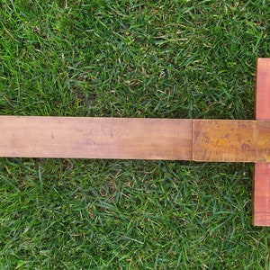 antieke houten Zweedse timmerman vierkante liniaal meetinstrument gemarkeerd