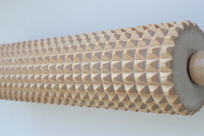 Vintage Sweden wooden Noodle notched Cutter Rolling Pin Etsy