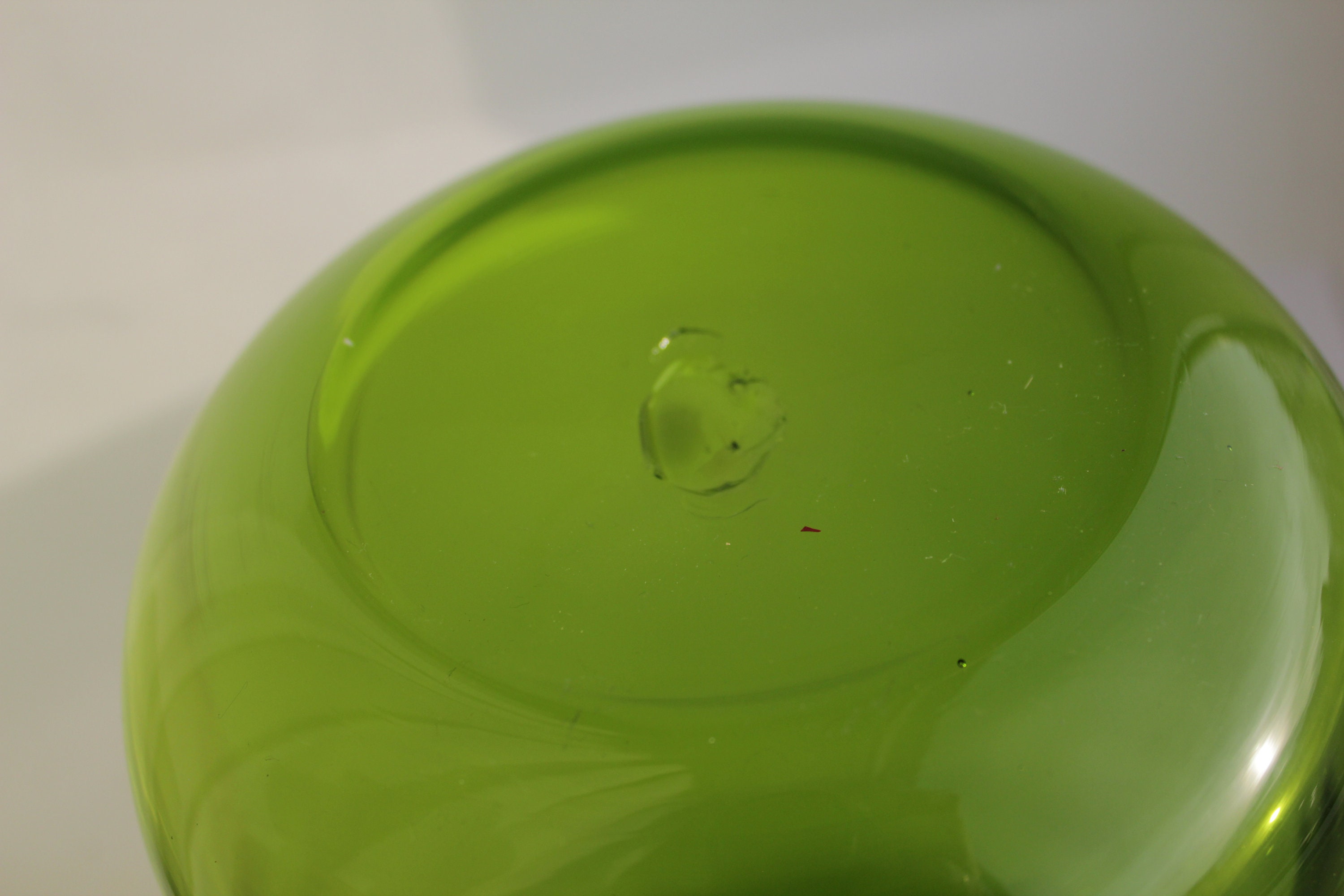 Swedish Art Glass Large Green Glass Hand Blown Vase Bowl Etsy