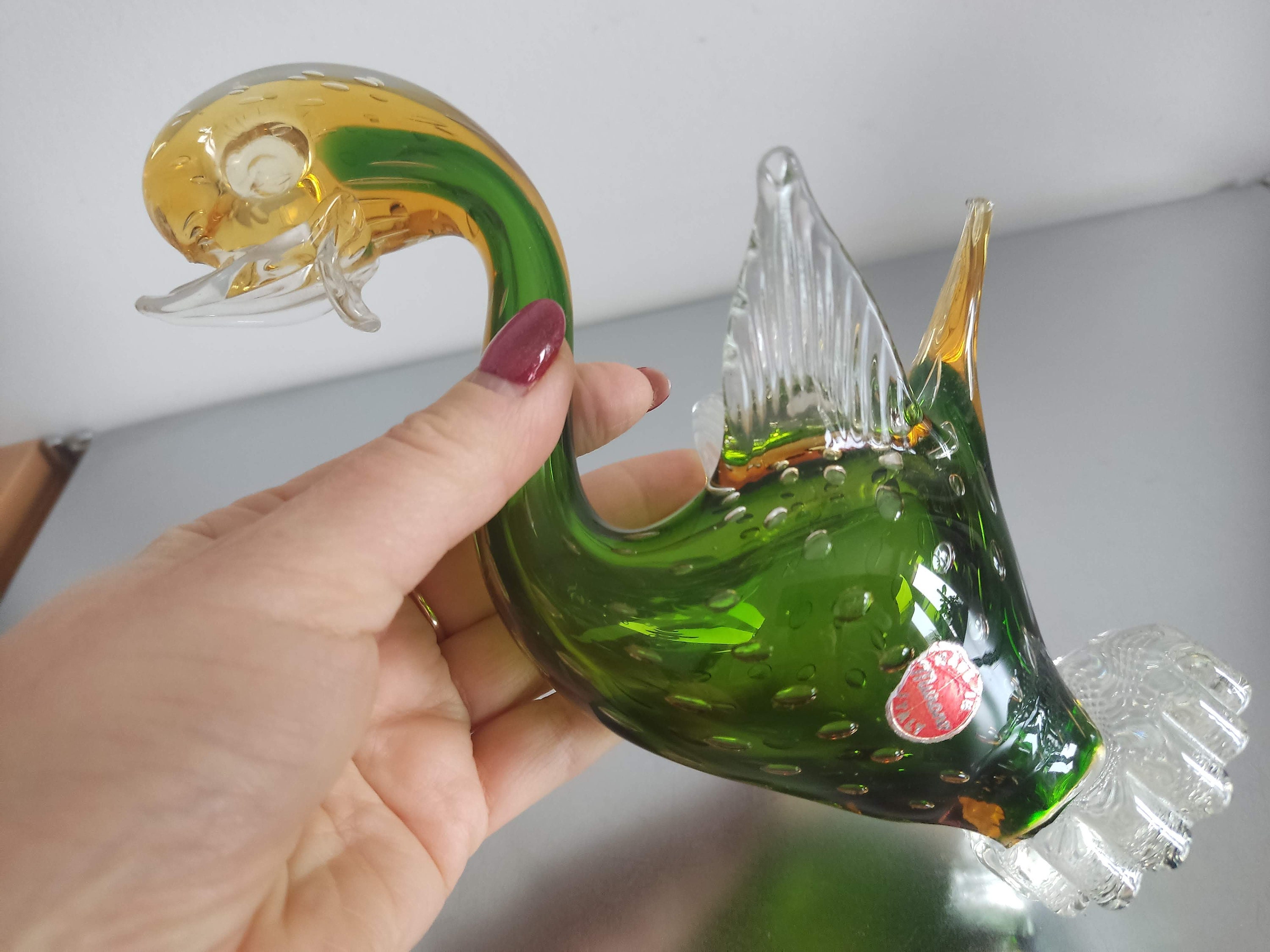 MURANO】ITALY☆ムラノ バード 鳥 ボトル瓶 オブジェ☆アヒル