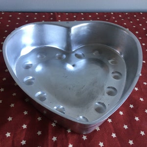 Forma do pieczenia Vintage Aluminium Serce w kształcie ciasta Forma do ciast Metalowa duża forma do ciastek Naczynia do pieczenia Artykuły rzemieślnicze Rustykalny wystrój kuchni