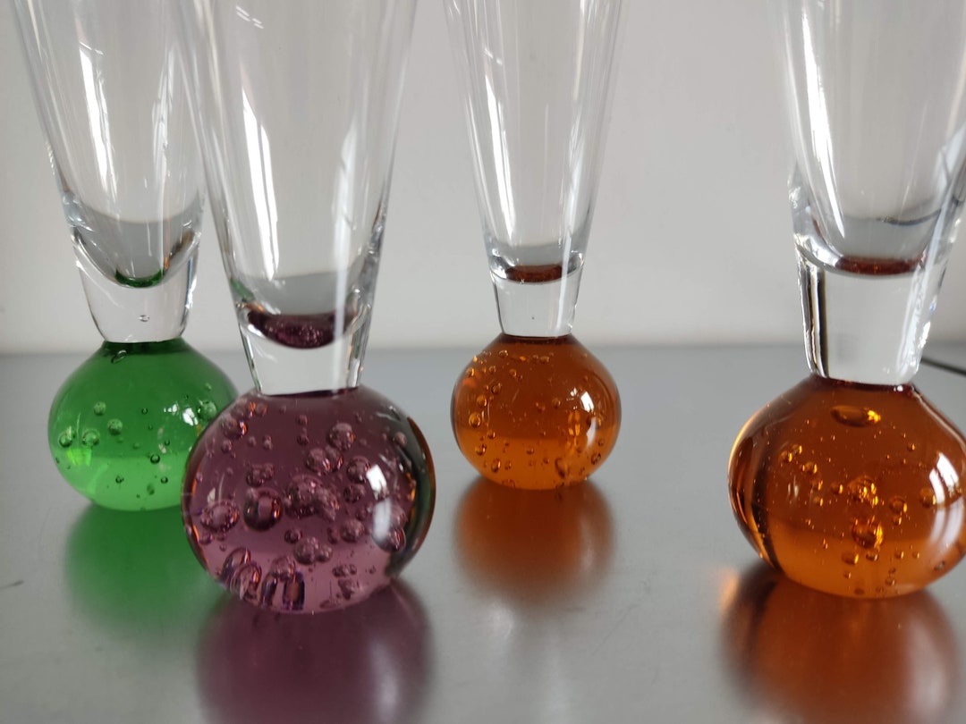 Vintage Bullicante Controlled Bubble Shot Glass Set 4 Pcs Shot Glasses