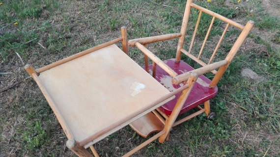 Vintage 1950s Swedish Plywooden Convertible High Chair Desk Etsy