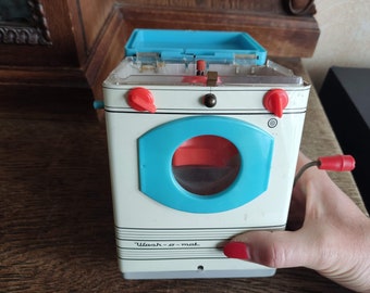 ビンテージ ブリキ製おもちゃの洗濯機 1950 年代 ウォッシュ O マット