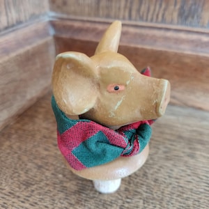 Vintage Sweden Bruka design bottle stopper, pig head bottle stopper 1980s Cork Bottle Stopper