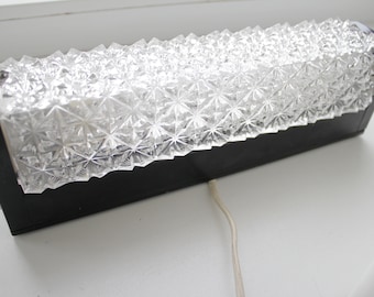 Seltenes deutsches ERCO Kristall Eisglas Bakelit Wandlampe 1960er Vintage Lampe light
