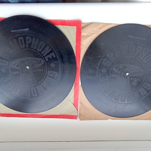 Lot Antique 1904 Gramophone Concert 2 Records Shellac Russian , 10&quot;, 78 RPM, Single Sided