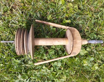 Antique Swedish Folk Handmade Wooden  SPINNING WHEEL  Flyer  23.5 cm (9 1/4")