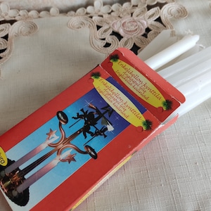 Vintage White Christmas  Candles 12 pcs in pakk a suitable size to use, e.g. Angel Bell