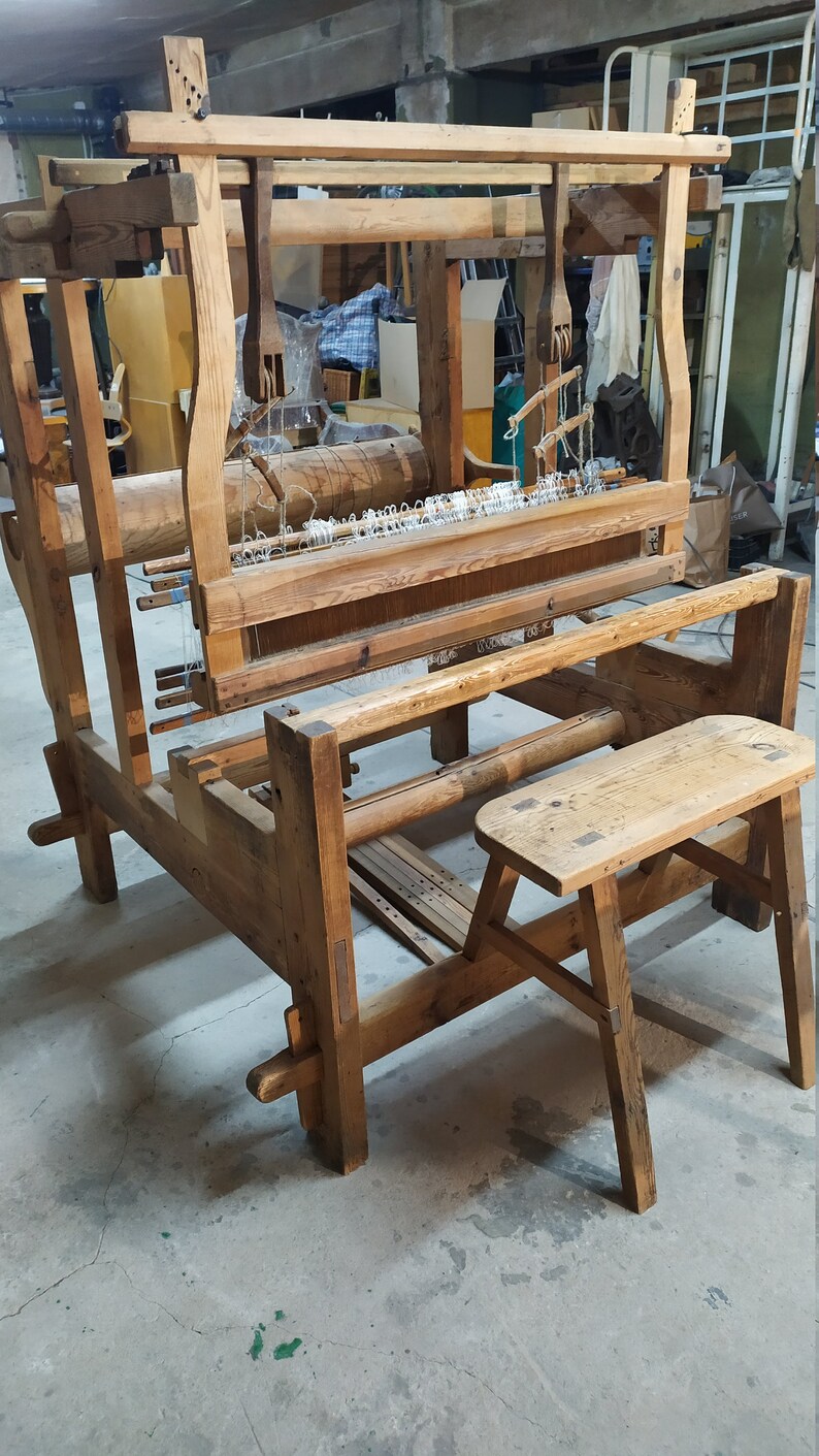 Antique Large Swedish floor Weaving Loom in working condition Etsy