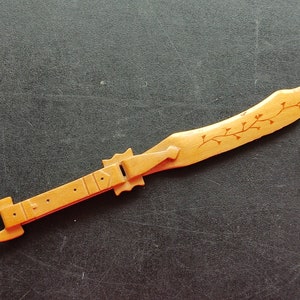 Cuchillo abrecartas de madera vintage en forma de cinturón de pantalón TALLADO A MANO
