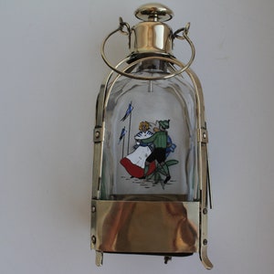 vintage  hand painted bottle decanter with Swiss Mapsa  music box &quot;How dry I am&quot;