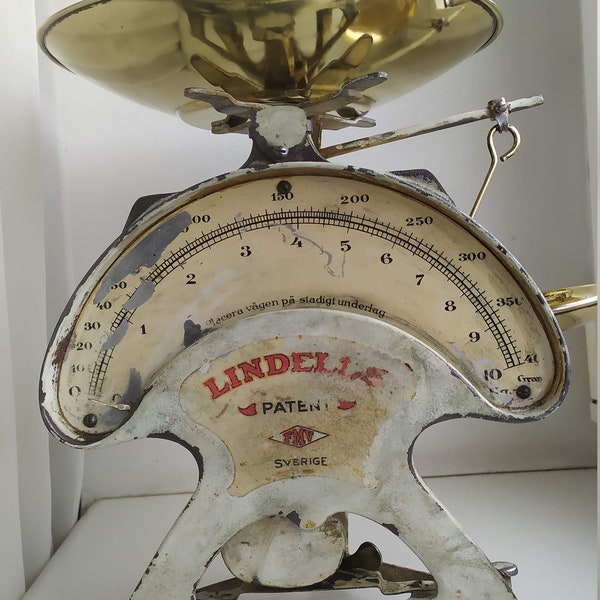 Vintage 1920er Schwedische Lindells Tisch Gusseisen Küchenwaage