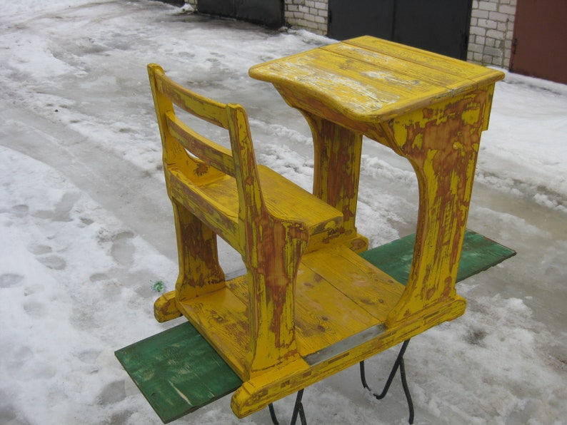 Old 1930s Swedish Wooden Hand Made Vintage School Desk Etsy