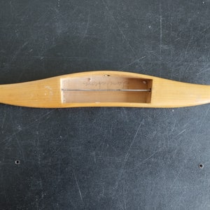 Vintage  Sweden Loom Boat Shuttle Solid Maple 11 3/4&quot; (29.5 cm.) with rollers for weaving Loom.