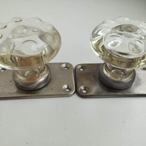 Vintage couple transparent glass door handle made in the USSR door knobs