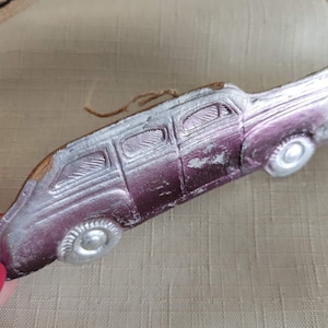 Vintage dresden papelão ornamento de natal carro/auto zis decoração de casa decoração de árvore de natal retro velho vintage luz fina