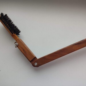 Vintage Wooden Boot Cleaning Brush, Mahogany Equestrian Shoe Scrubber, Adjustable Handle Brush, Antique Riding Gear Cleaner, Unique Gift