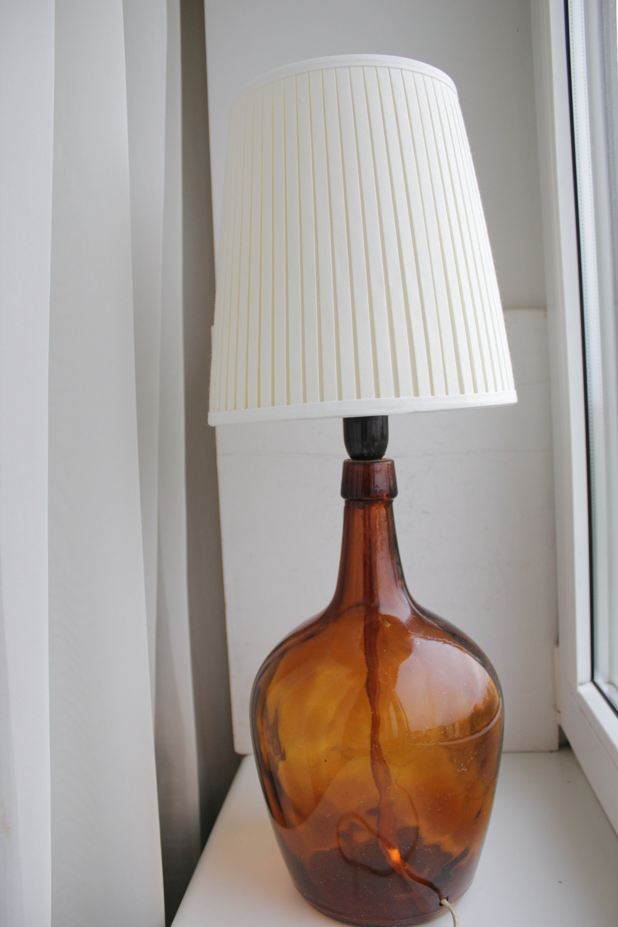 Glass bottle table best sale lamp