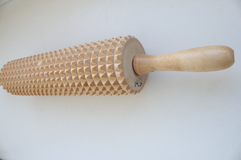 Vintage Sweden wooden Noodle notched Cutter Rolling Pin Etsy