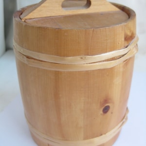 Vintage  Swedish  Handcrafted Vintage Handmade  wood casket  box barrel Formgebung