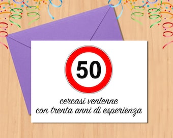 BUON COMPLEANNO - Biglietto Stampabile - 50 anni