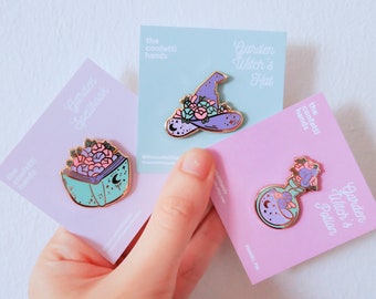 Garden Witch Kit Enamel Pins