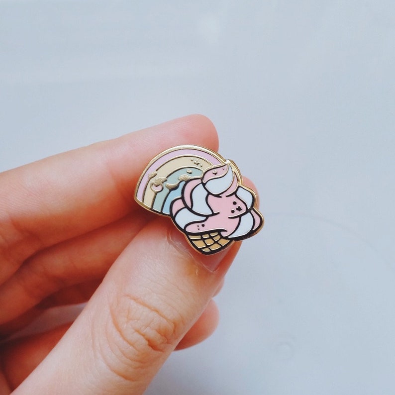 Ice Cream Clouds Enamel Pins Rainbow