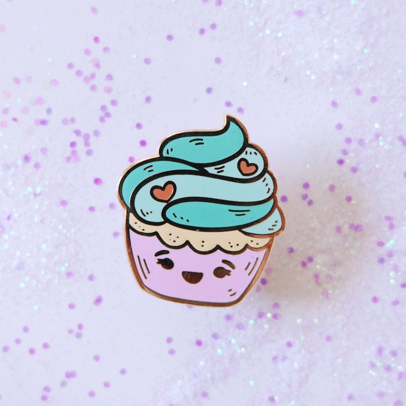 Cupcake Enamel Pins Choc Chip Mint - A