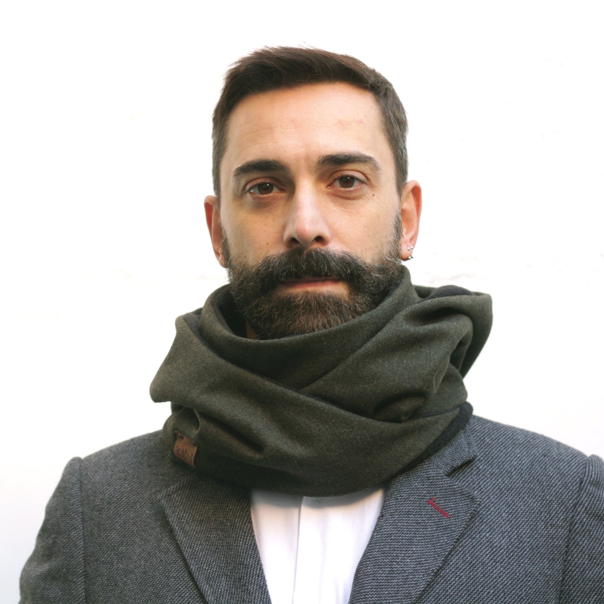 Man hooded collar man scarf infinity scarf chunky scarf Etsy