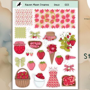 Adesivo decorativo a forma di fragola – Adesivi decorativi, washi e funzionali per diari, agende e album / 015