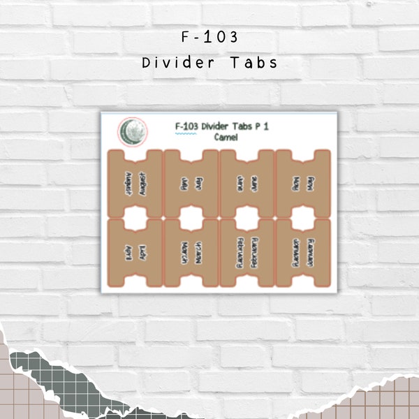 Divider Tabs | Color Options and Custom Available | Stickers | StuckOnCreations | F-103