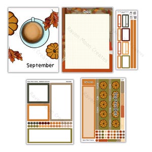 September Planner Sticker Kit | Fits Erin Condren Life Planner, Vertical Planners & Journals | Fall Monthly Layout | hand drawn