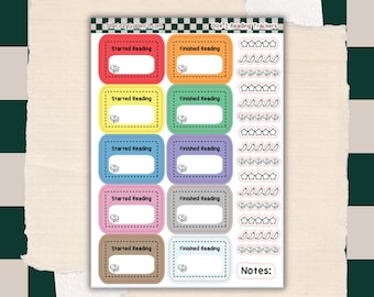 Reading Tracker Journal Stickers | Planner Stickers