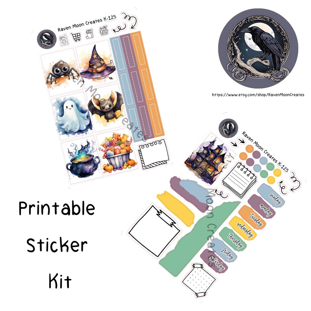 Printable Sticker Kit Charmed Halloween for Silhouette Users planner ...