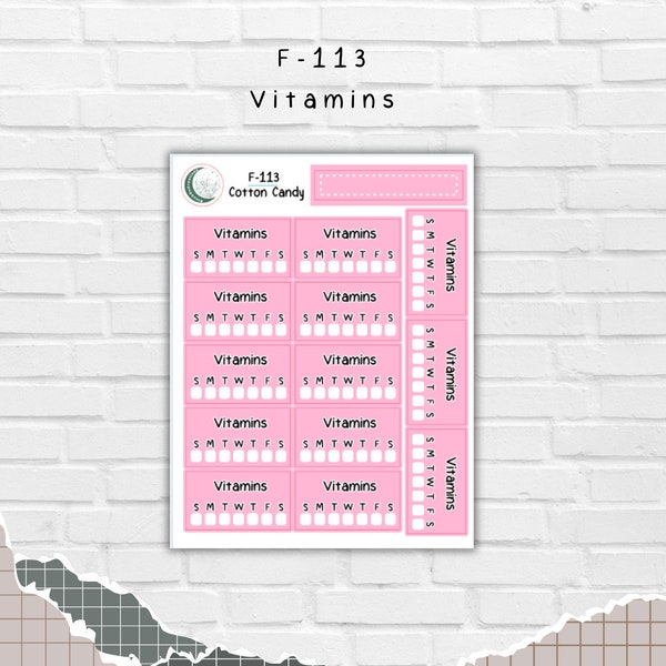 Vitamin Tracker | Stickers | StuckOnCreations | F-113