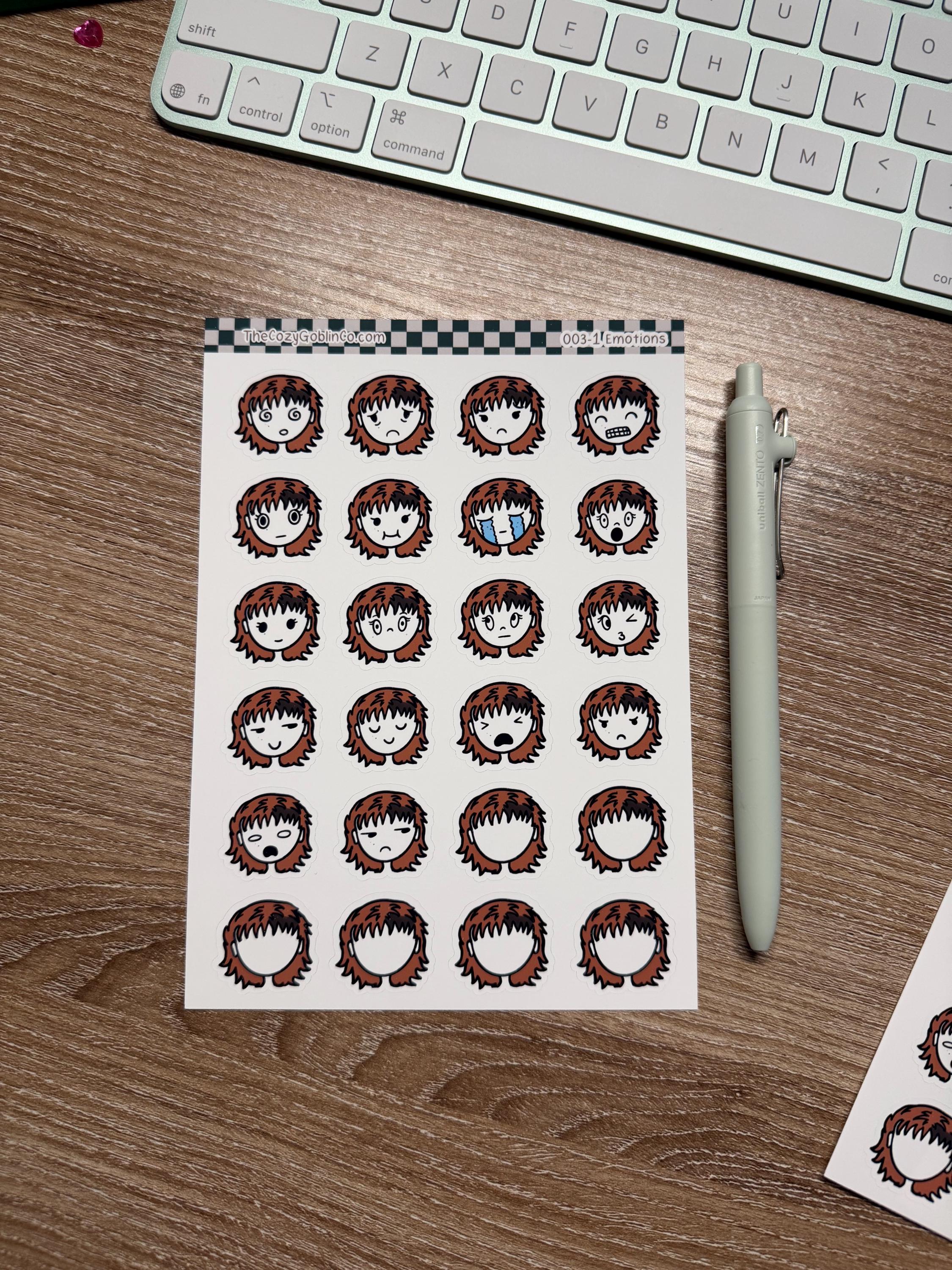 Emotion & Mood Sticker Sheet – Hand-drawn Journal Stickers | Planner ...